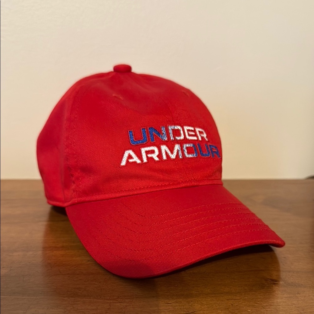 Under Armour Red Athletic Hat with Embroidered Logo